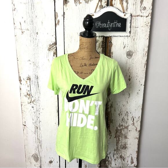 Nike Tops - Nike Womens Athletic Cut Run Don’t Hide Tshirt Green